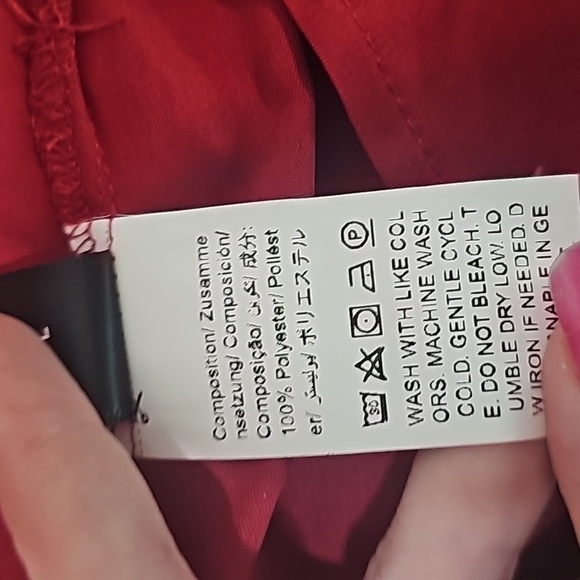 SHEIN Curve Long Sleeve Button Front Shirt Dress Maroon Size 2X - Picture 6 of 8